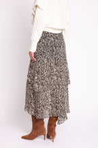 Berenice - Long Skirt - Fauve Print