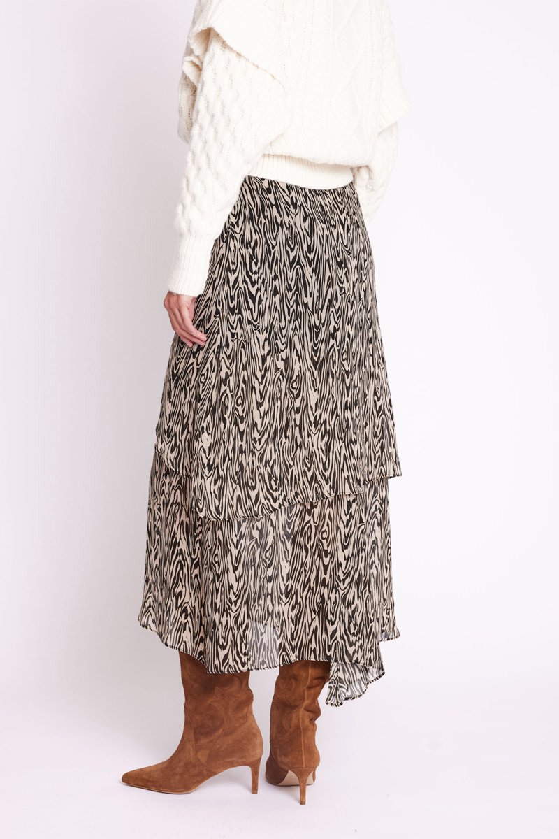 Berenice - Long Skirt - Fauve Print