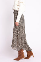 Berenice - Long Skirt - Fauve Print