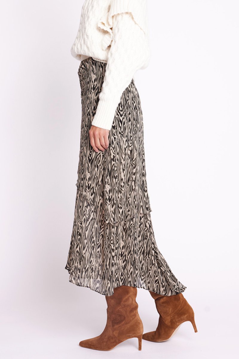 Berenice - Long Skirt - Fauve Print