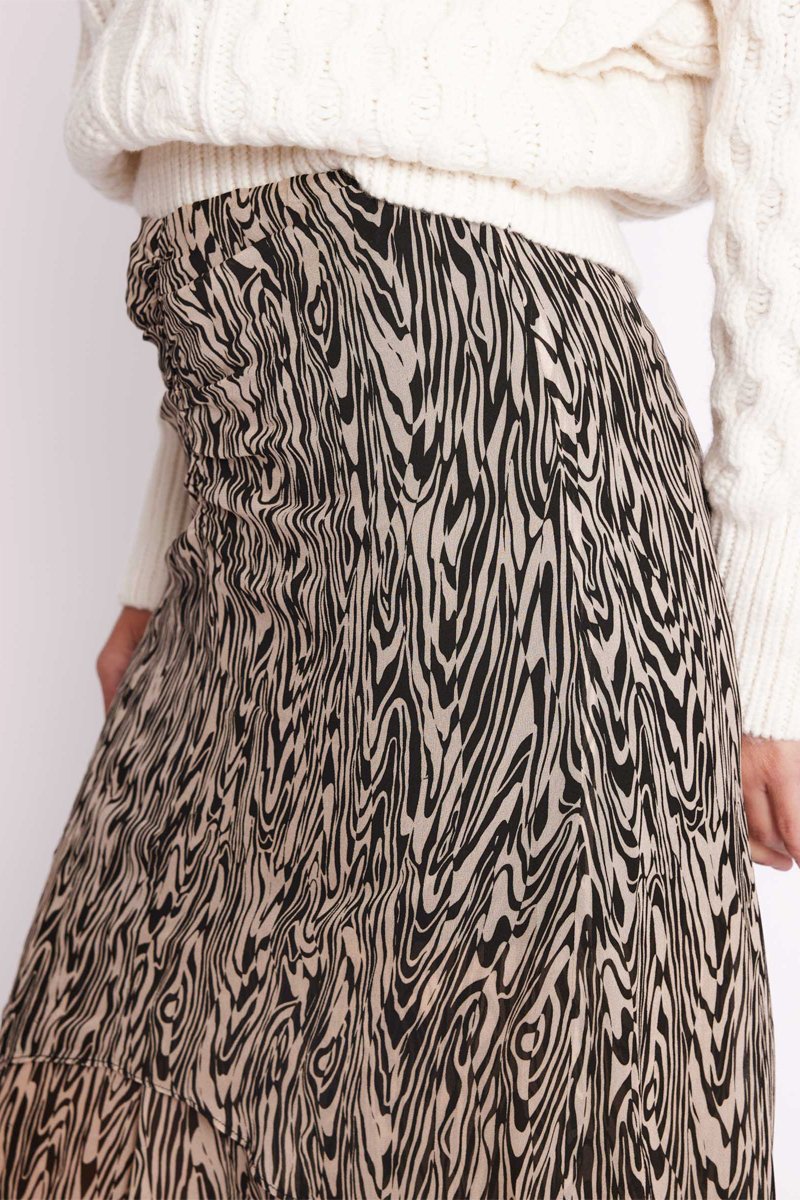 Berenice - Long Skirt - Fauve Print