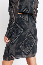 Berenice - Short Gathered Print Skirt - Print Tamaya
