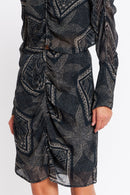 Jupe Courte Imprimé Fronce - Print Tamaya