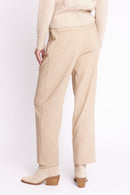 Pantalon A Pinces Et Ceinture - Beige