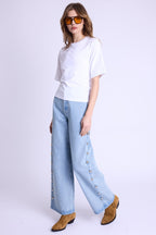 Berenice - Camiseta Mc Cuello Rd Nudo Espalda - White