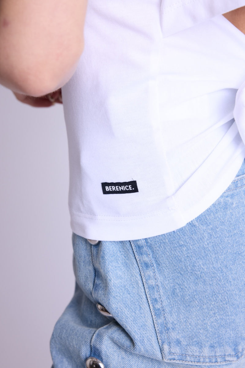 Berenice - Camiseta Mc Cuello Rd Nudo Espalda - White