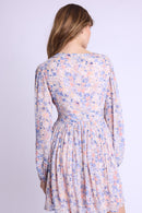 Robe Courte Col V Boutons Dvt - Gardenprint