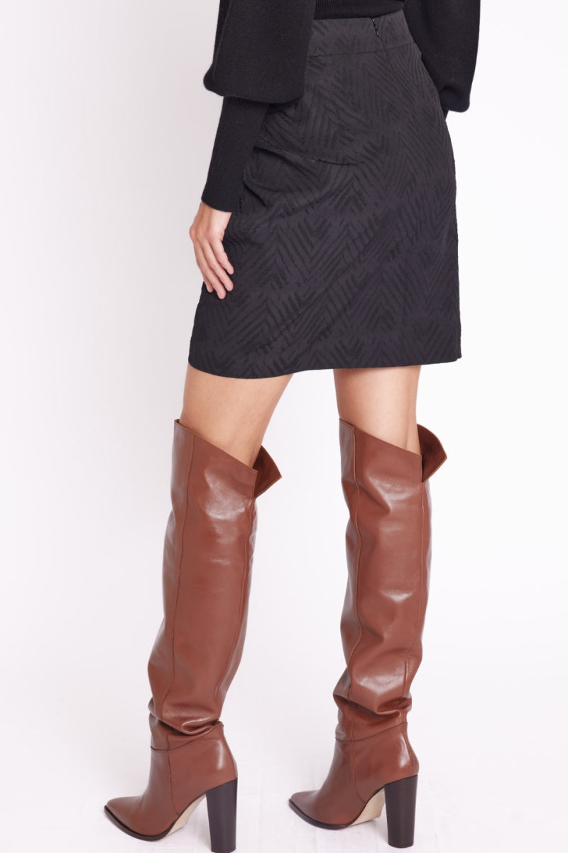 Jupe Croise Devant - Chevronblack