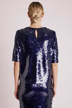 Berenice - Top Manga Corta Lentejuelas - Purple