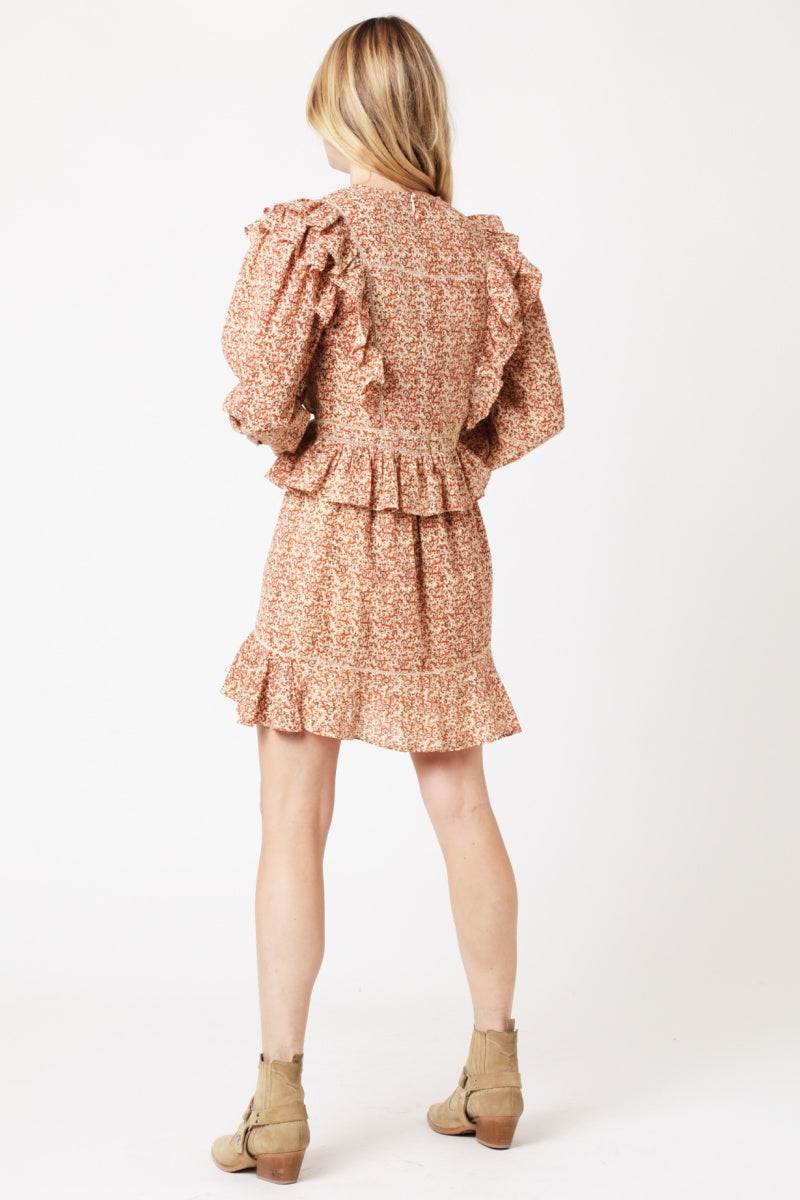 Jupe Courte Imprimé Asymetrique - Orange Paisley