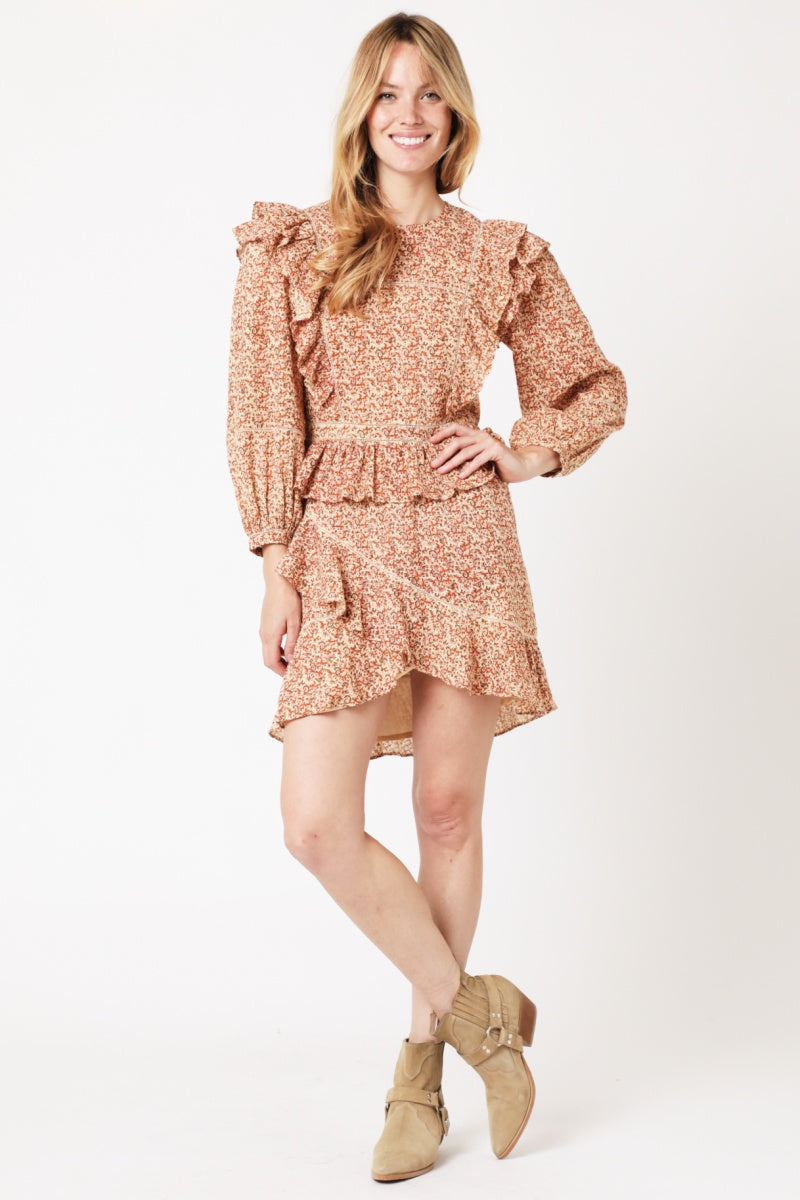 Falda corta con estampado asimétrico - Paisley naranja