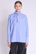 Berenice - Camisa de Rayas Cuello Desmontable - Blue