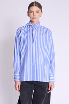 Berenice - Camisa de Rayas Cuello Desmontable - Blue