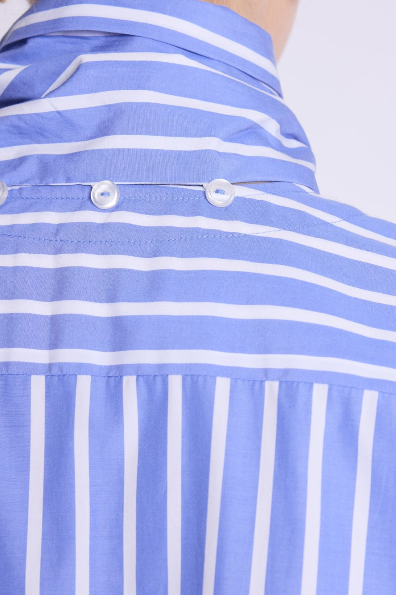 Berenice - Camisa de Rayas Cuello Desmontable - Blue
