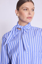 Berenice - Camisa de Rayas Cuello Desmontable - Blue