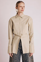 Berenice - Camisa Entallada Talla Pinzas - Beige