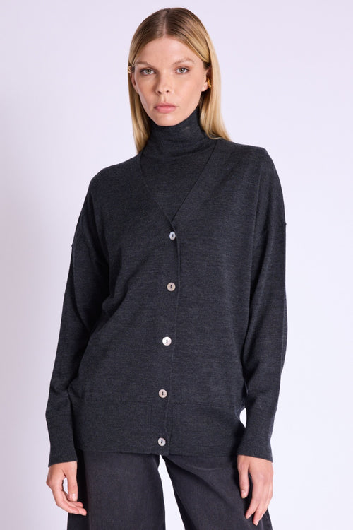 Cardigan Oversize Col V - Dark