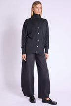 Berenice - Oversized V-Neck Cardigan - Dark