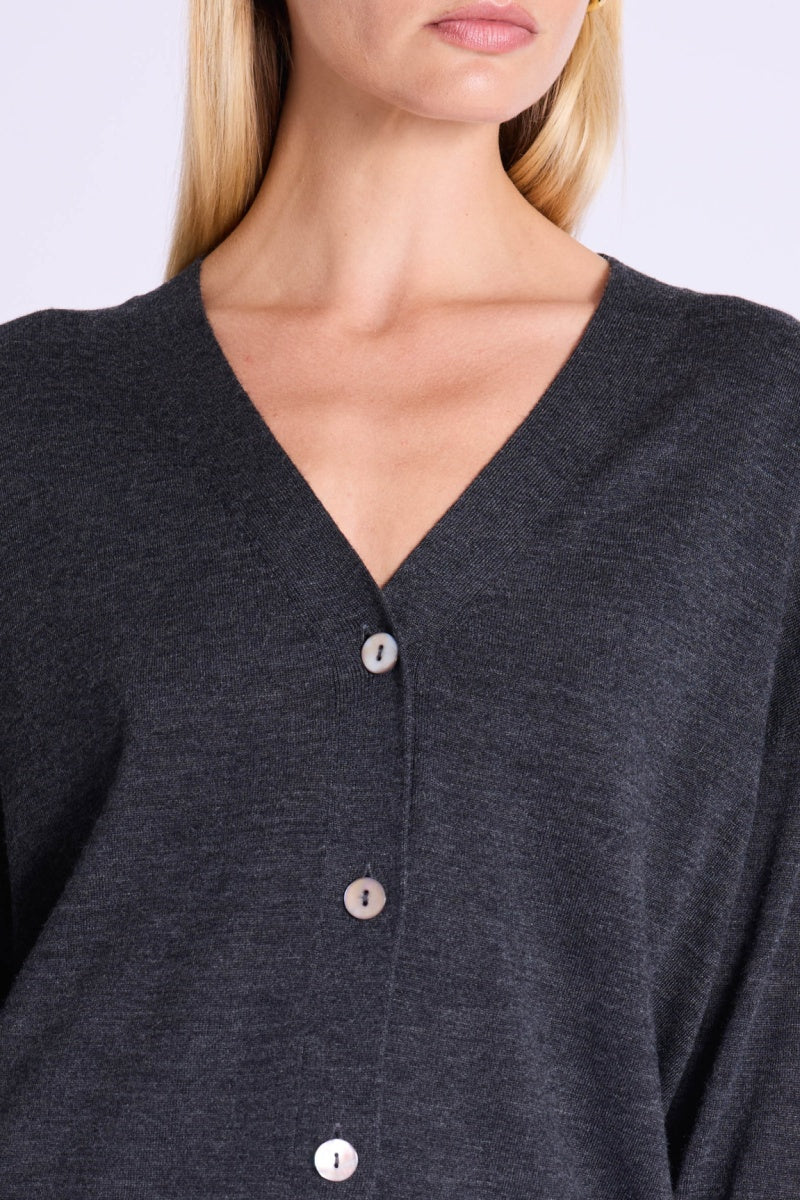 Berenice - Oversized V-Neck Cardigan - Dark