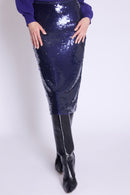 Jupe Longue A Sequins - Purple