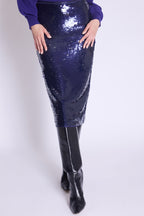 Berenice - Long Sequin Skirt - Purple