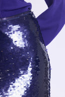 Jupe Longue A Sequins - Purple