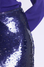Berenice - Long Sequin Skirt - Purple