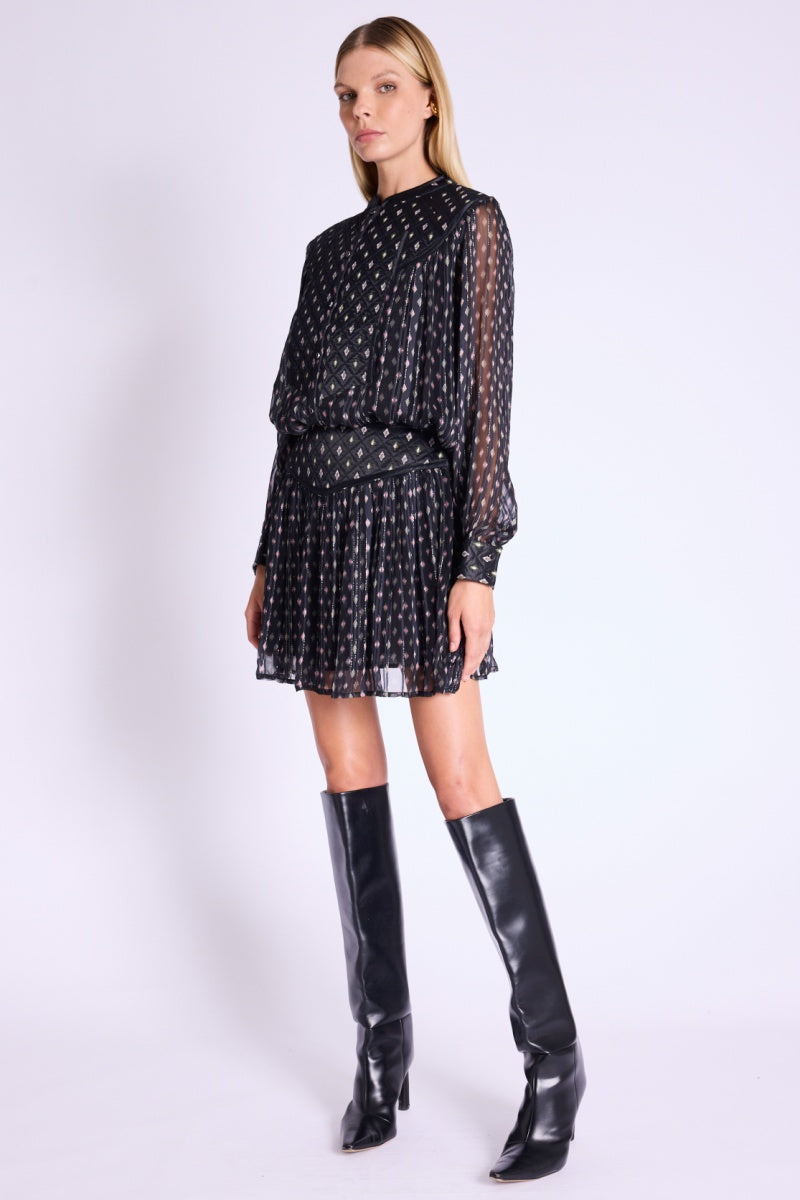 Jupe Courte Decoupe Matelassee - Losali Print