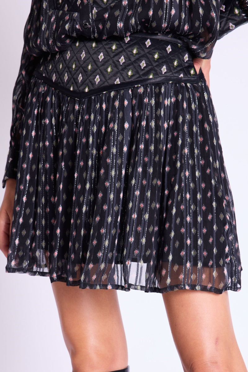 Jupe Courte Decoupe Matelassee - Losali Print