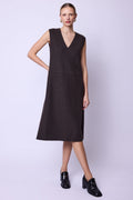 Berenice - Vestido Largo Sin Mangas Escote V - Brown