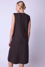Berenice - Vestido Largo Sin Mangas Escote V - Brown