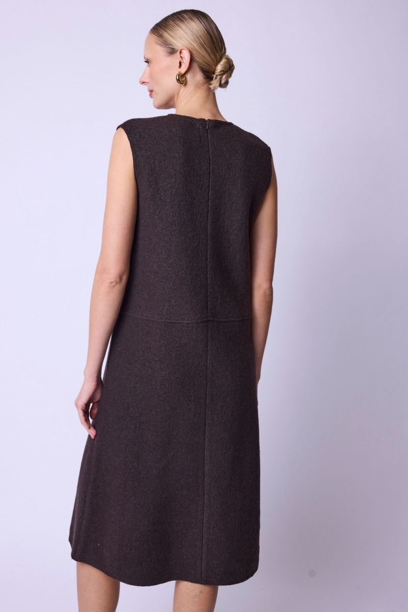 Berenice - Vestido Largo Sin Mangas Escote V - Brown