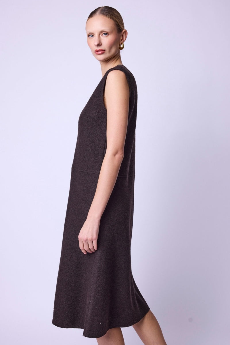 Berenice - Vestido Largo Sin Mangas Escote V - Brown