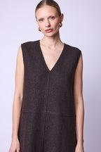 Berenice - Vestido Largo Sin Mangas Escote V - Brown