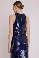 Top Sans Manche A Sequins - Purple