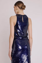 Berenice - Sleeveless Sequin Top - Purple