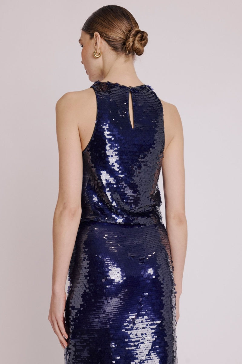 Berenice - Sleeveless Sequin Top - Purple