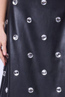 Jupe Mi Longue Avec Bouton Fan - Black