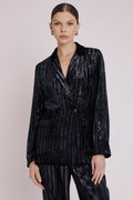 Berenice - Chaqueta Recta con Bolsillo - Stripeburnoutblack