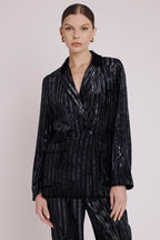 Berenice - Chaqueta Recta con Bolsillo - Stripeburnoutblack