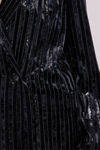 Berenice - Chaqueta Recta con Bolsillo - Stripeburnoutblack