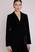 Berenice - Blazer Simpriméle Recto Bolsillo - Squareburnoutblack