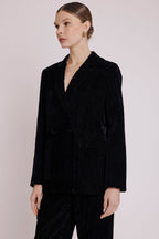 Berenice - Blazer Simpriméle Recto Bolsillo - Squareburnoutblack