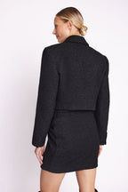 Berenice - Under-Bust Belt Blazer - Black