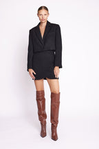 Berenice - Under-Bust Belt Blazer - Black