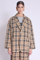 Blazer Simpriméle Oversized - Check Lurex Print