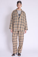 Blazer Simpriméle Oversized - Check Lurex Print