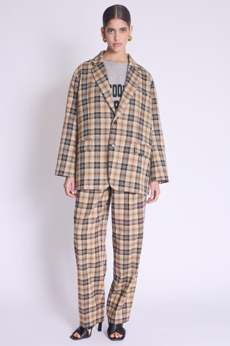 Blazer Simpriméle Oversized - Check Lurex Print