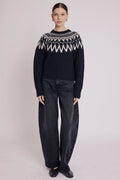 Berenice - Jersey Cuello Redondo Ml Jacquard - Blackforest