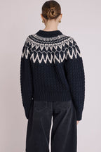 Berenice - Jersey Cuello Redondo Ml Jacquard - Blackforest
